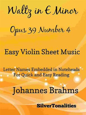 cover image of Waltz in E Minor Opus 39 Number 4 Easy Violin Sheet Music